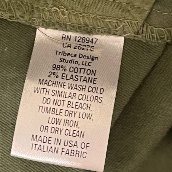 Nili Lotan Olive Green Twill Cropped Pants Women's Size 6 - Picture 8 of 9